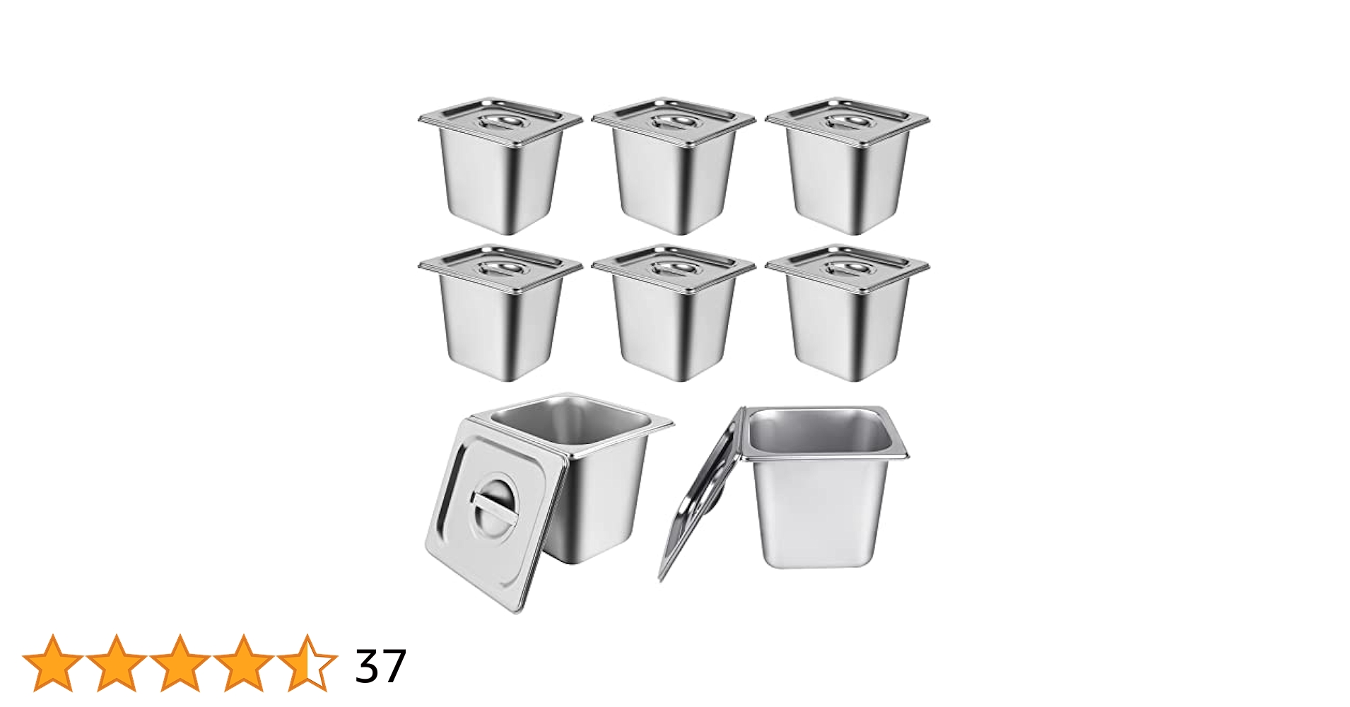 Amazon.com: 8 Packs Stainless Steel Hotel Pans 1/6 Size x 6